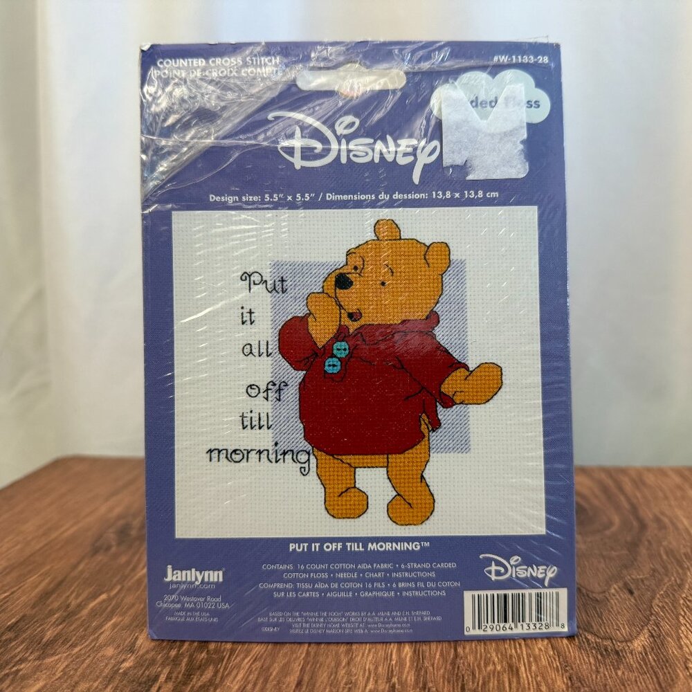 Disney Winnie the Pooh Counted Cross Stitch Kit Janlynn NIP